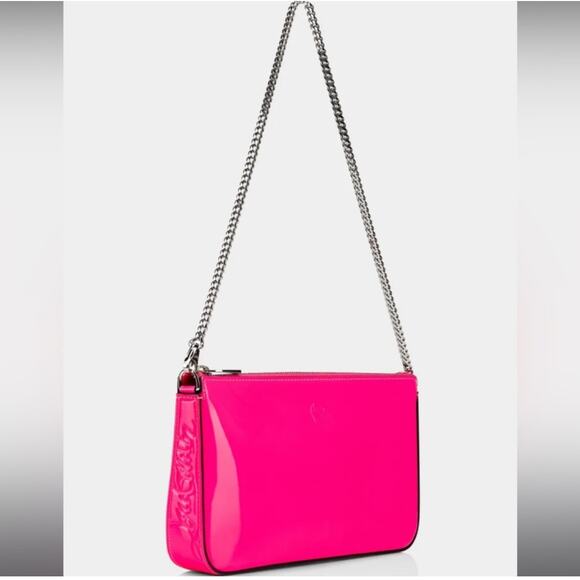 Christian Louboutin Patent Loubila Clutch in Poupidou New - Picture 1 of 15